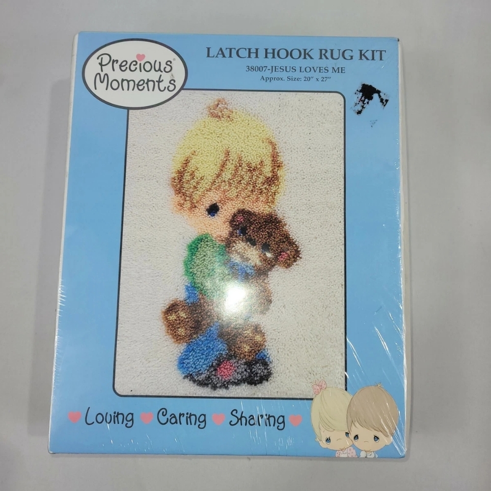 Precious Moments Latch Hook Rug 20" x 27" Vintage 2004 Crochet Set SEALED